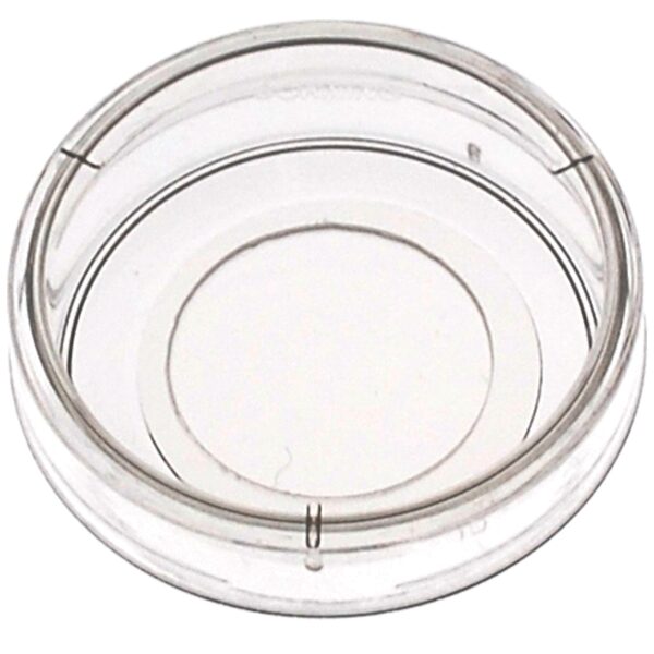 empty 35 mm glass bottom cell culture dish