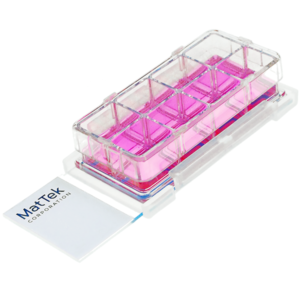 angle view of an 8 well cell culture chamberslide