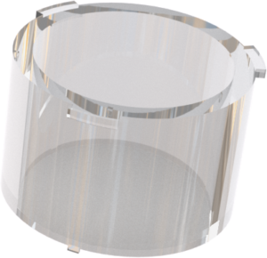 A 3D render of a plastic cylinder with a membrane bottom and open top.