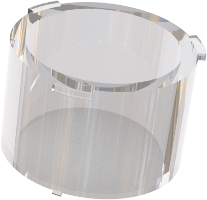 A 3D render of a plastic cylinder with a membrane bottom and open top.